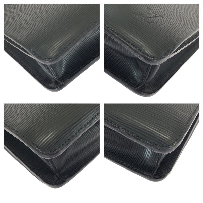 Louis Vuitton Epi Black Silver Epi Leather Business Bag