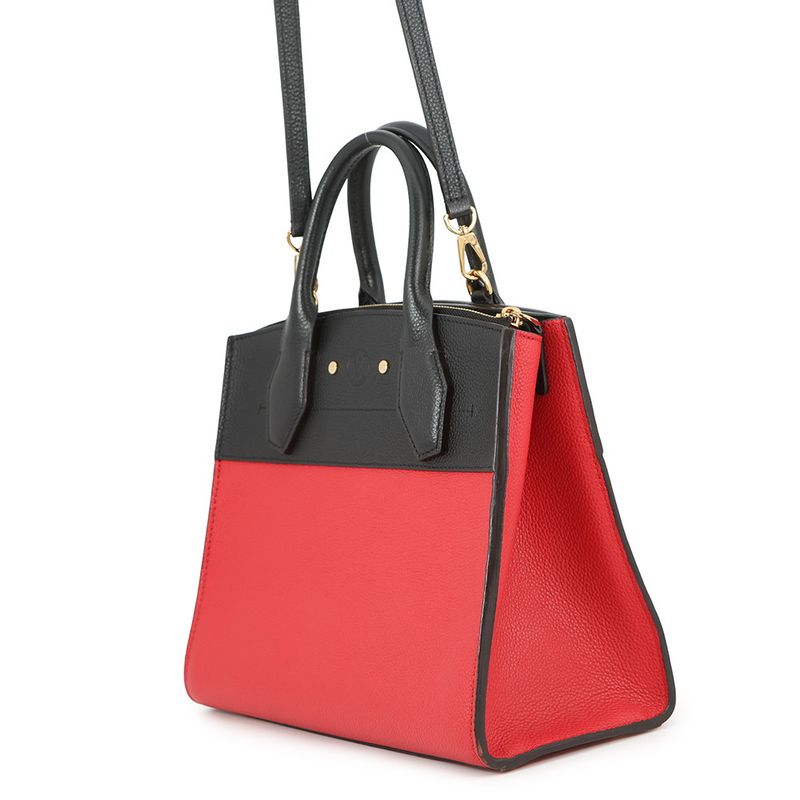 Louis Vuitton Handbag Leather City Steamer PM Bag 2-Way Noir Black Rouge
