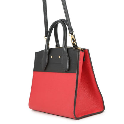 Louis Vuitton Handbag Leather City Steamer PM Bag 2-Way Noir Black Rouge