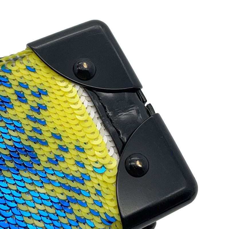 Louis Vuitton Shoulder Bag Patent Sequin Petite Malle 2-Way Clutch Noir Black Multicolor