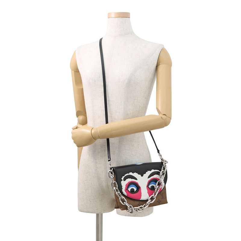 Louis Vuitton Shoulder Bag Monogram Reverse Epi Pochette Kabuki Mask Noir Black