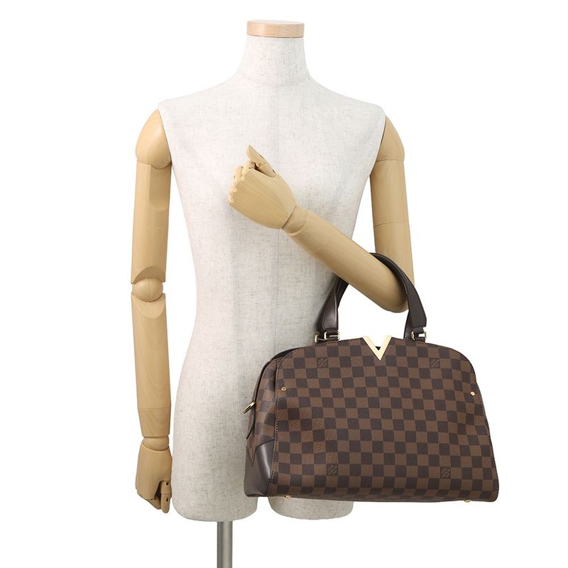 Louis Vuitton Damier Ebene Kensington Bowling Bag Brown Beige