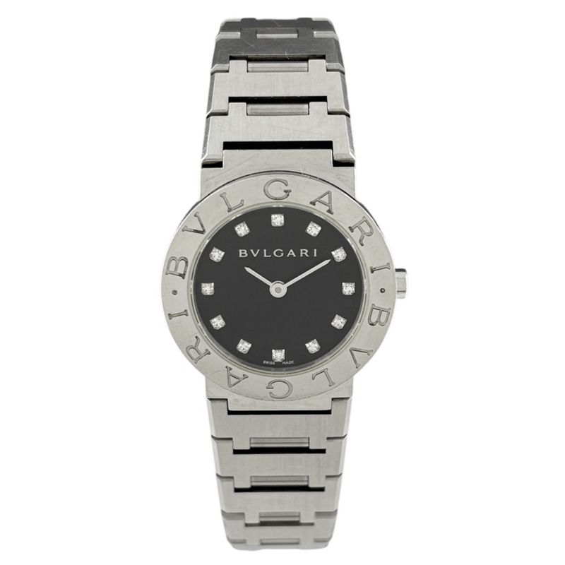 Bvlgari Diamond Watch SS Quartz Black