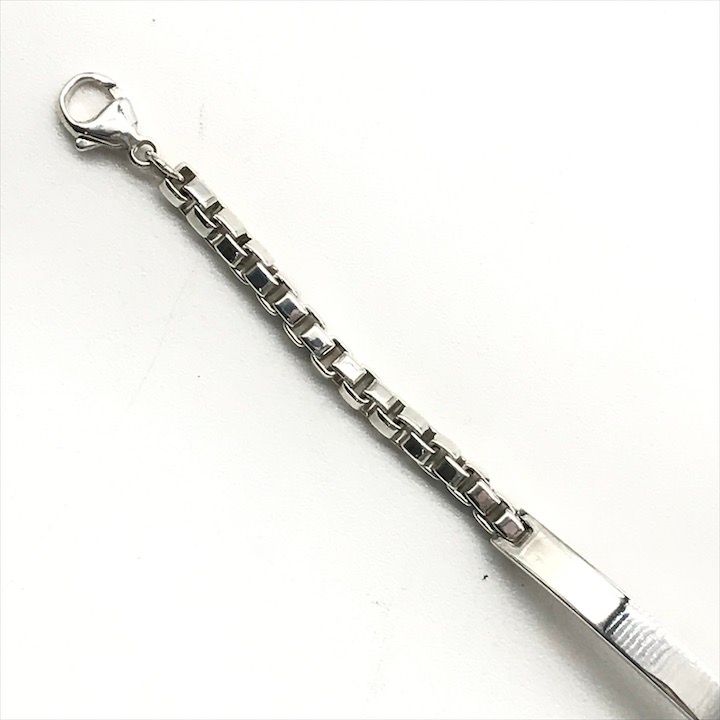 Tiffany & Co Venetian Link ID Bracelet Silver Bangle