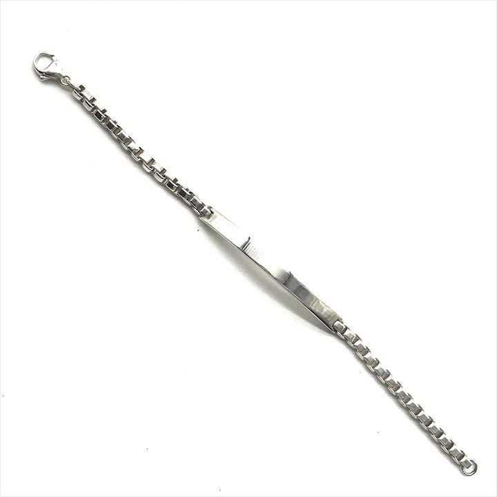 Tiffany & Co Venetian Link ID Bracelet Silver Bangle