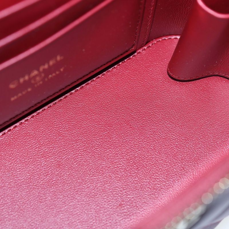Chanel Vanity Chain Shoulder Bag Red Lambskin Gold
