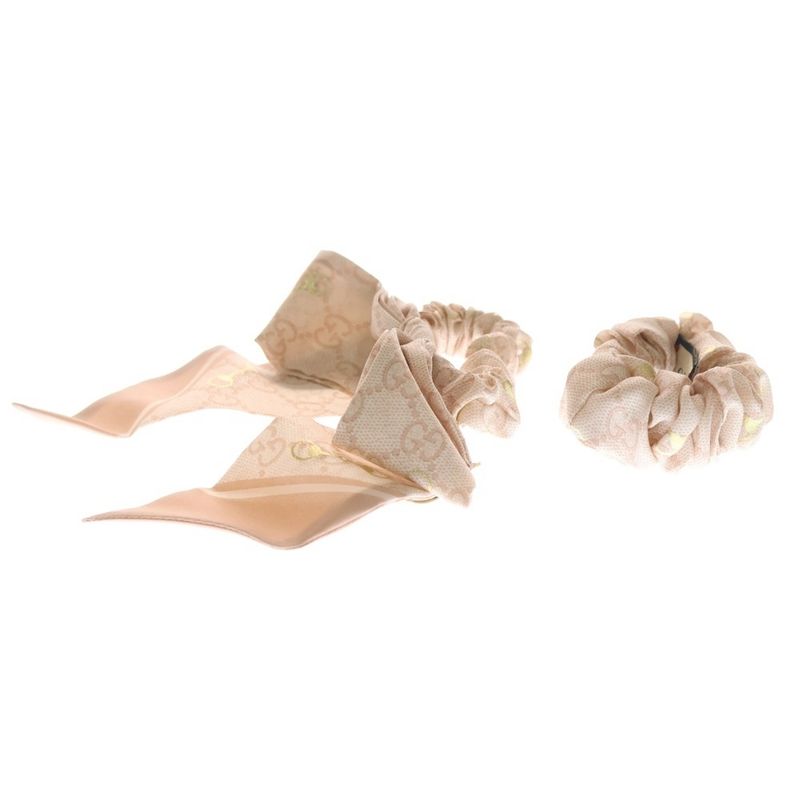 Gucci GG Mark Scrunchie Set Hair Tie Silk Pink