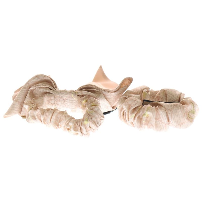 Gucci GG Mark Scrunchie Set Hair Tie Silk Pink