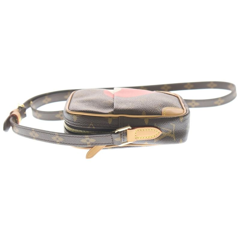 Louis Vuitton Monogram Game on Panam Mini Shoulder Bag Brown Red Leather
