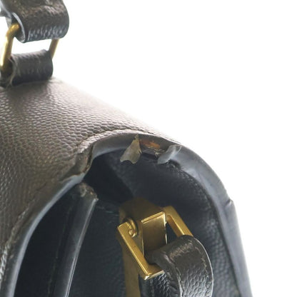 Saint Laurent Paris Cassandra Top Handle Leather Shoulder Bag Gray