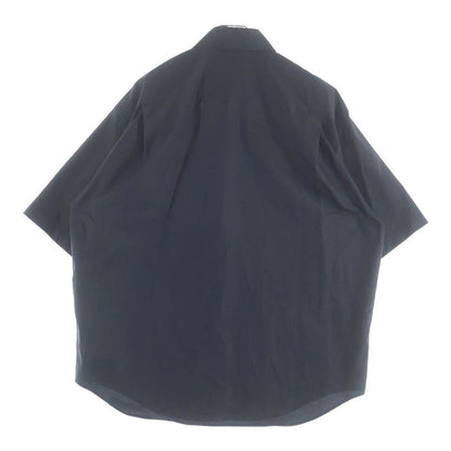 Balenciaga Front Logo Embroidery Short Sleeve Shirt Black