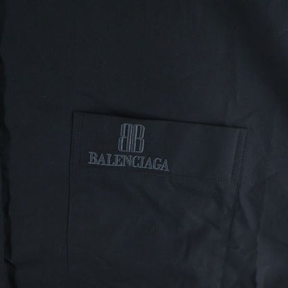 Balenciaga Front Logo Embroidery Short Sleeve Shirt Black