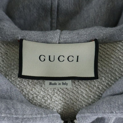 Gucci Line Logo Zip Up Hoodie Gray