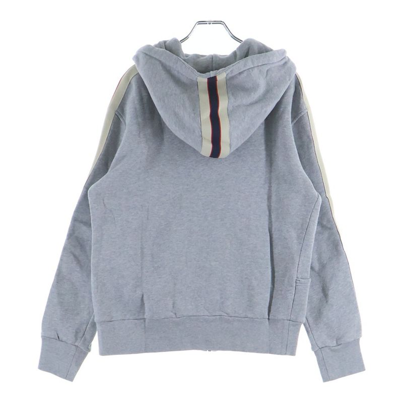 Gucci Line Logo Zip Up Hoodie Gray