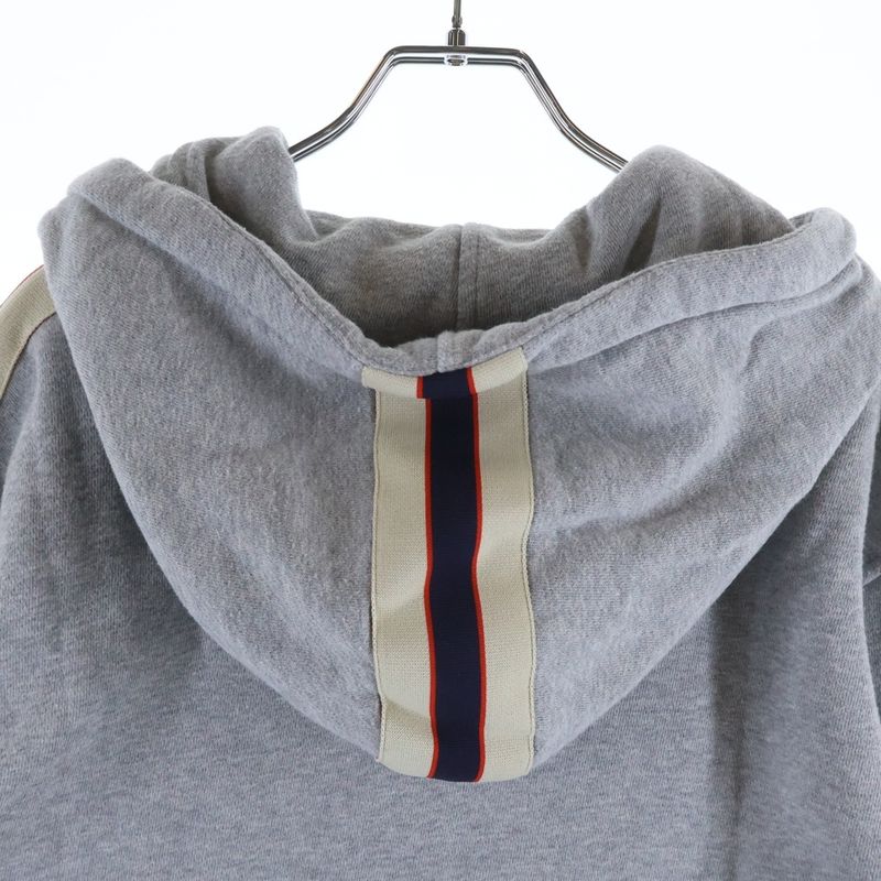 Gucci Line Logo Zip Up Hoodie Gray