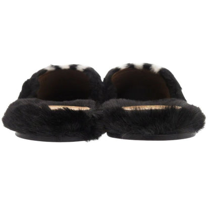 Gucci Adidas Horsebit Fur Slippers Flat Shoes Fur Black