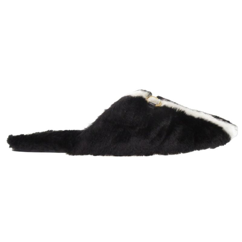 Gucci Adidas Horsebit Fur Slippers Flat Shoes Fur Black