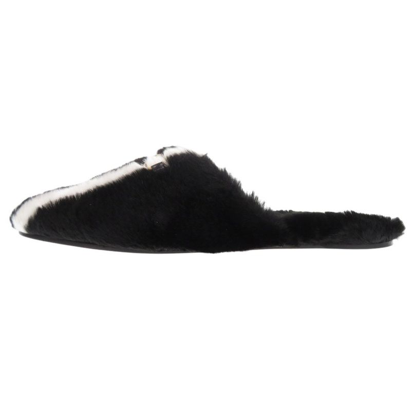 Gucci Adidas Horsebit Fur Slippers Flat Shoes Fur Black