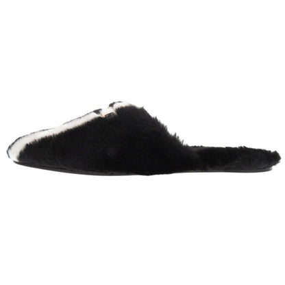 Gucci Adidas Horsebit Fur Slippers Flat Shoes Fur Black