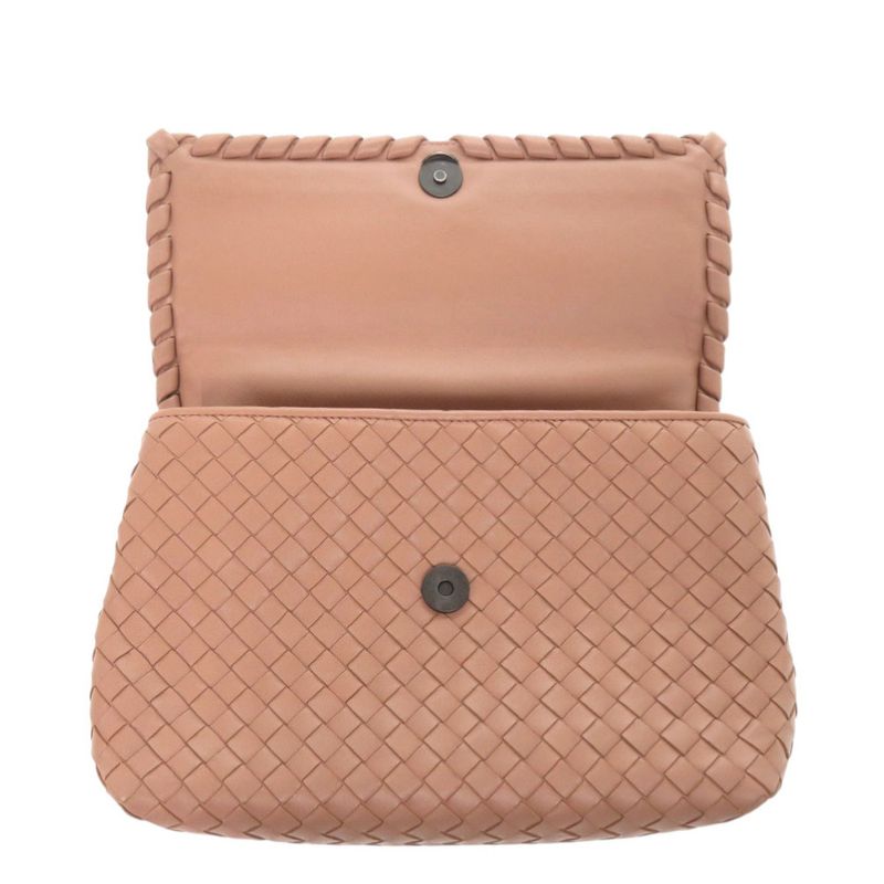 Bottega Veneta Olympia Intrecciato Leather Pink Shoulder Bag