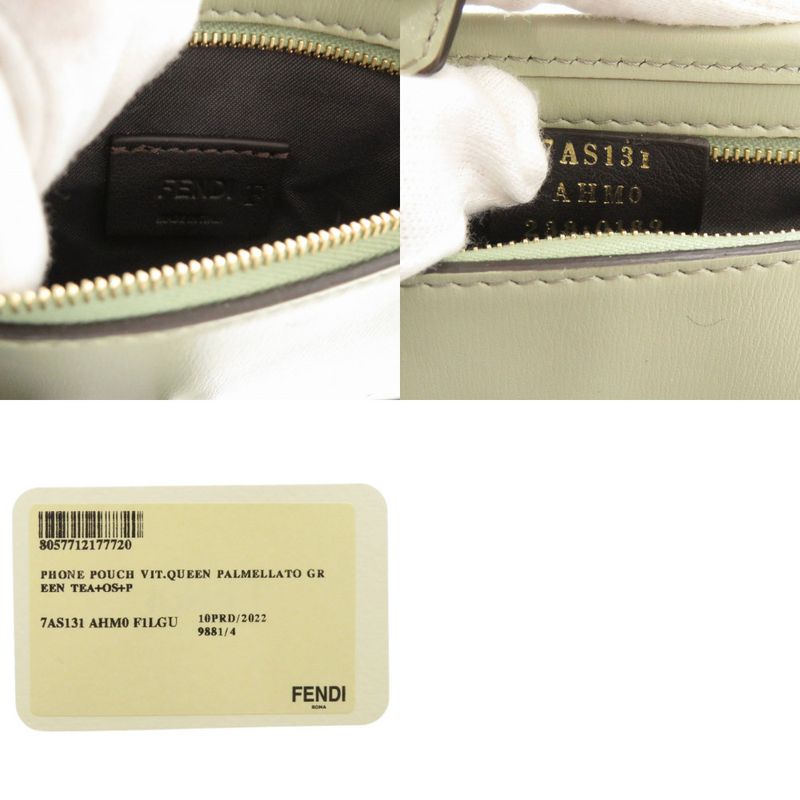 Fendi Phone Pouch Leather Green Shoulder Bag