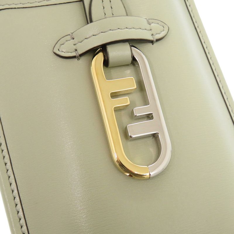 Fendi Phone Pouch Leather Green Shoulder Bag