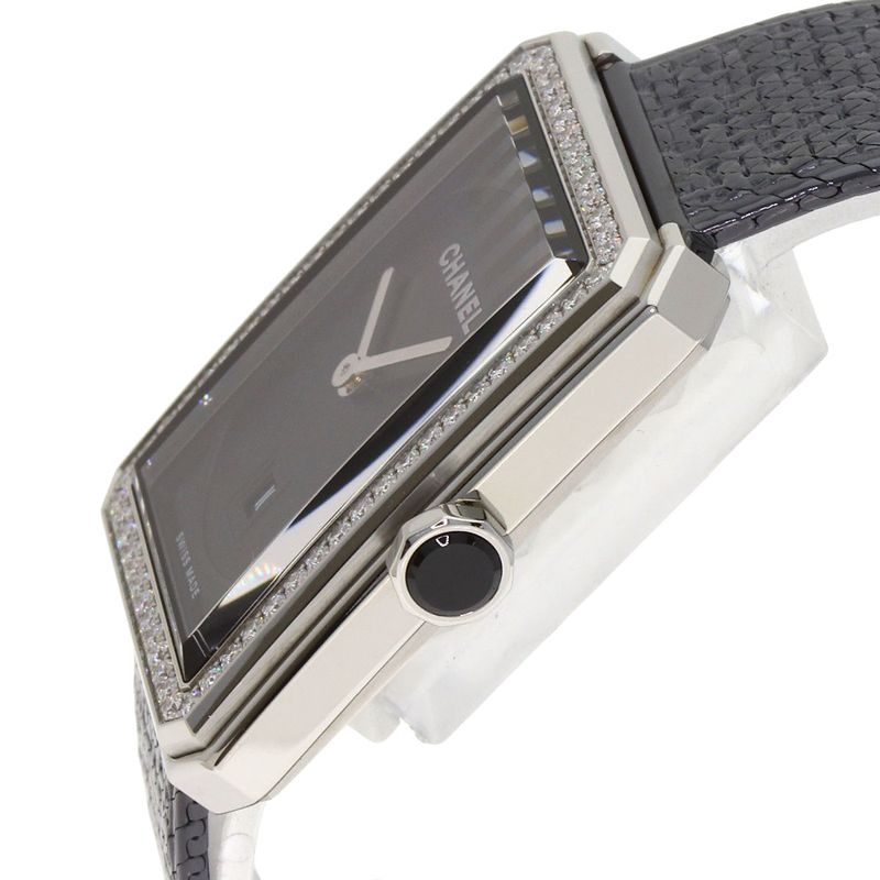 Chanel Boyfriend Tweed Diamond Watch SS