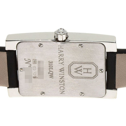 Harry Winston Avenue Night Papillon Watch 18K White Gold Leather