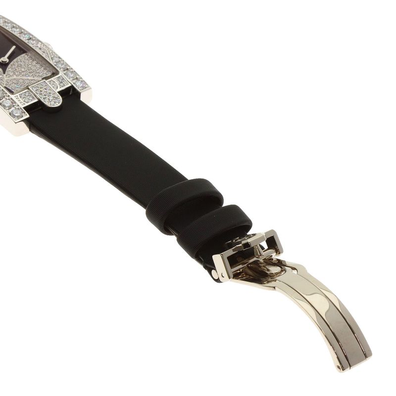 Harry Winston Avenue Night Papillon Watch 18K White Gold Leather