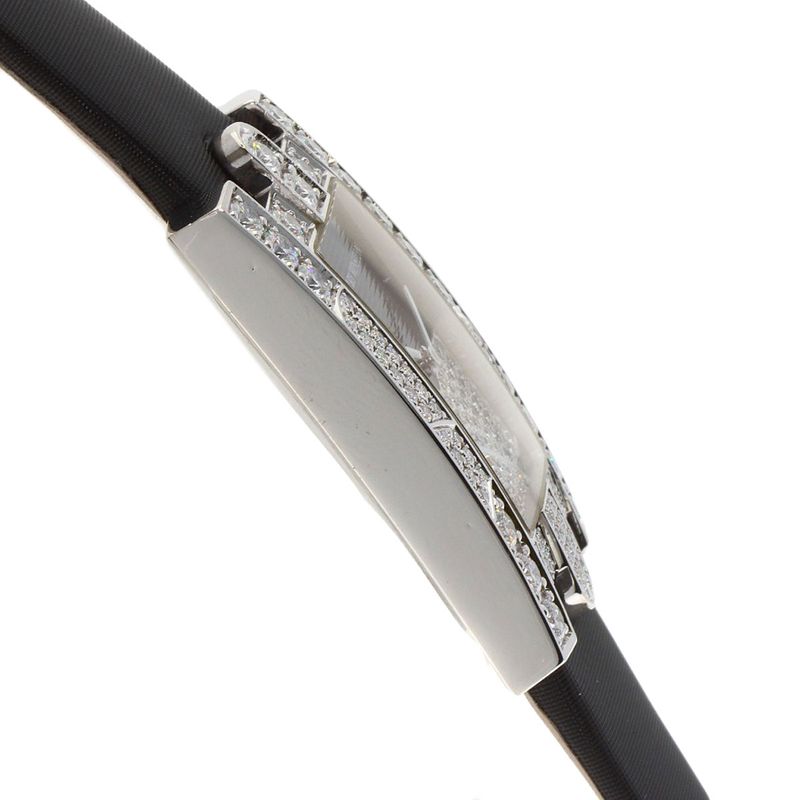 Harry Winston Avenue Night Papillon Watch 18K White Gold Leather