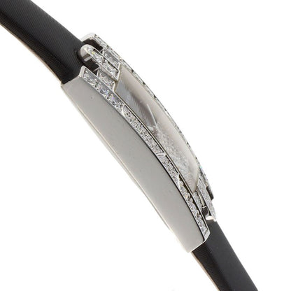 Harry Winston Avenue Night Papillon Watch 18K White Gold Leather