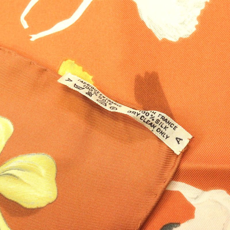 Hermes Carre 90 la Dance Silk Brown Scarf