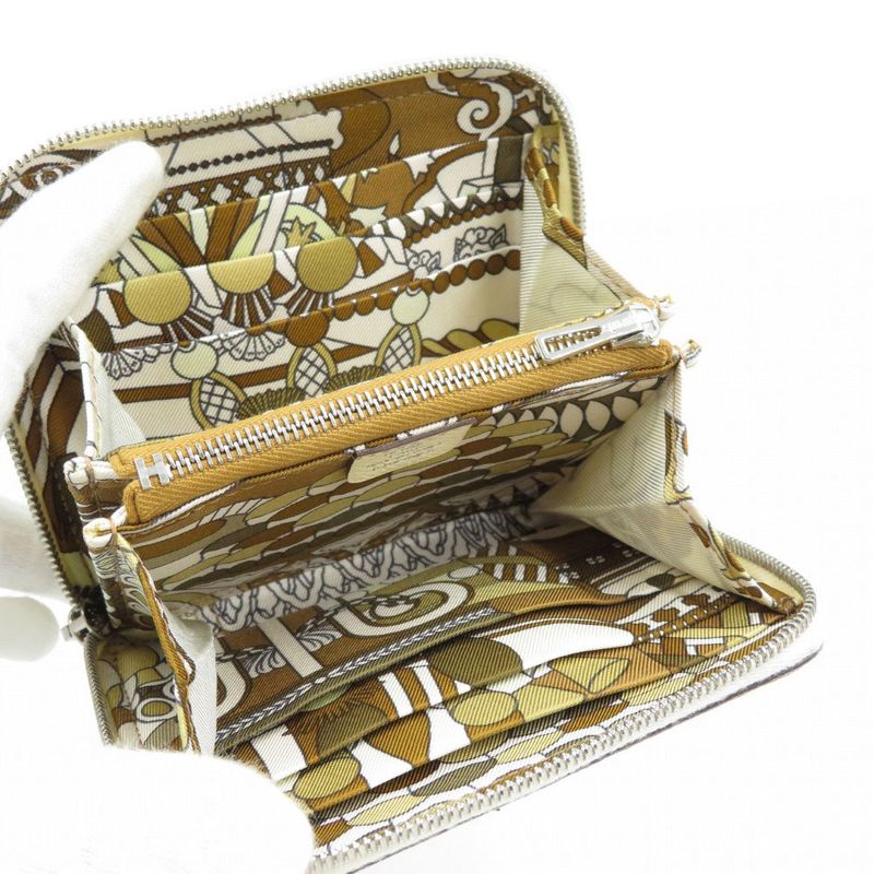 Hermes Azap Compact Silk in Veau Silver Cles Biscuit
