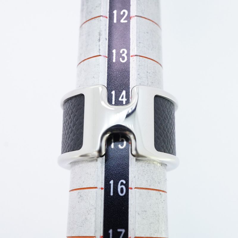 Hermes Ring Olympe GM Metal Silver Black