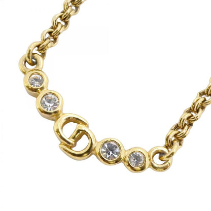 Dior Necklace CD Logo Gold Plated Rhinestone