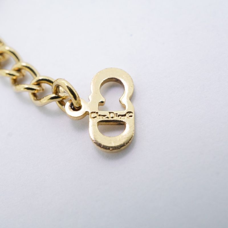 Dior Necklace CD Logo Gold Plated Rhinestone