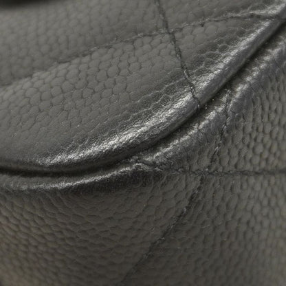 Chanel Shoulder Bag Mini Quilted Caviar Leather Black Gold