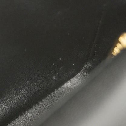 Chanel Shoulder Bag Mini Quilted Caviar Leather Black Gold