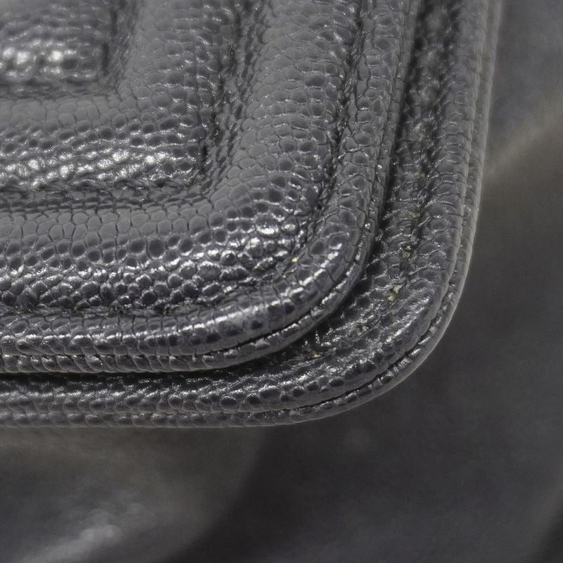 Chanel Shoulder Bag Boy Caviar Leather Navy Champagne Gold