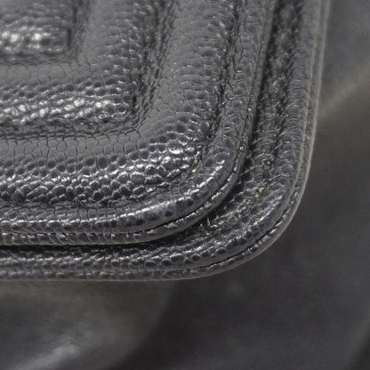 Chanel Shoulder Bag Boy Caviar Leather Navy Champagne Gold