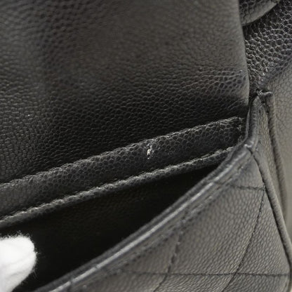 Chanel Backpack Quilted Caviar Leather Black Champagne Gold