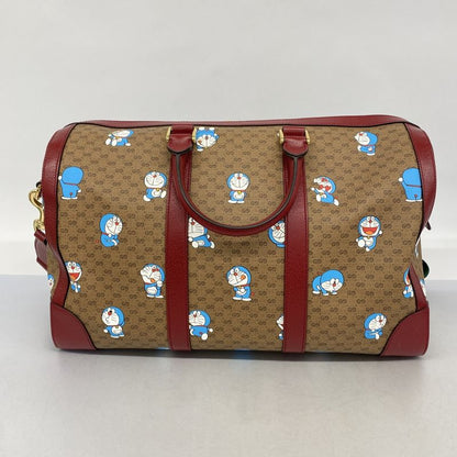 Gucci Boston Bag Micro GG Doraemon Brown Red Gold