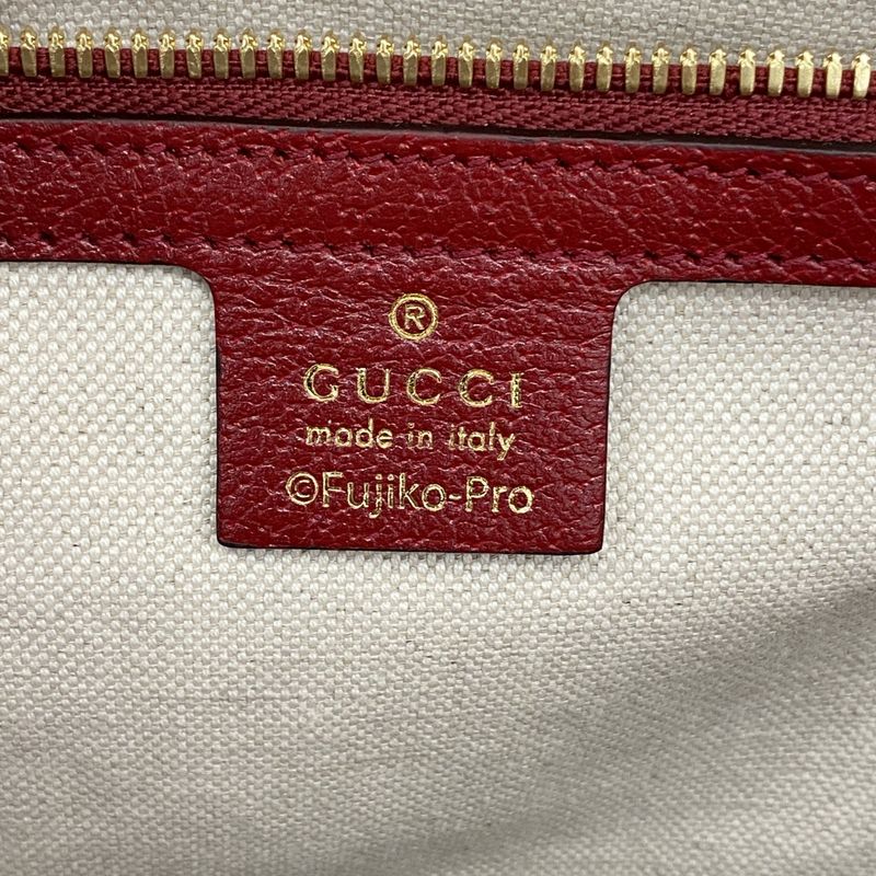 Gucci Boston Bag Micro GG Doraemon Brown Red Gold