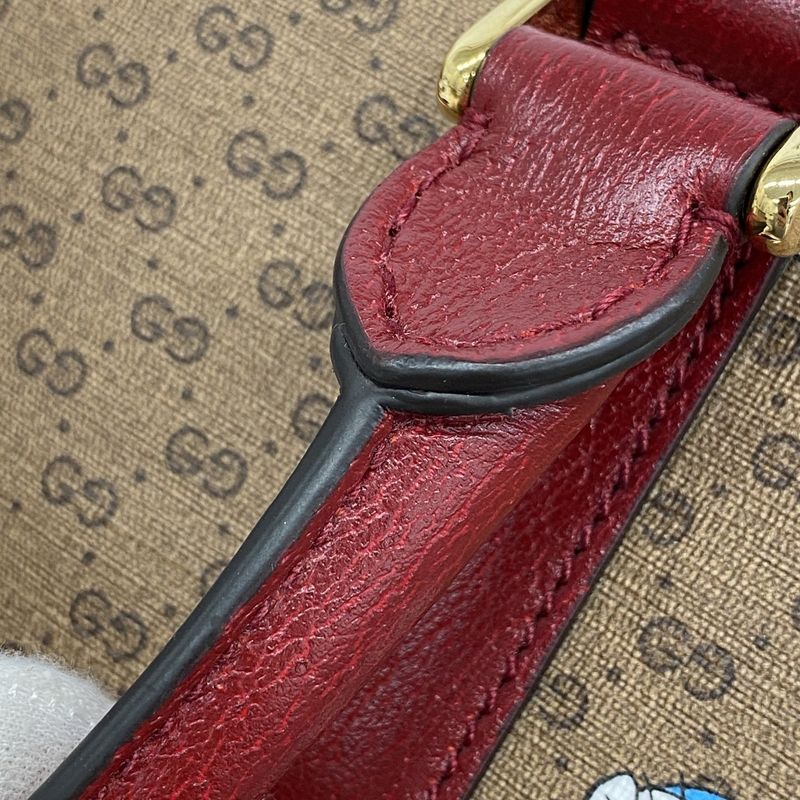 Gucci Boston Bag Micro GG Doraemon Brown Red Gold
