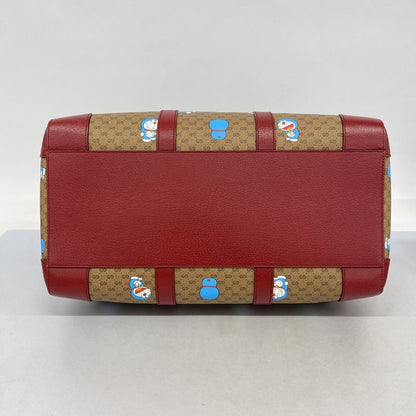 Gucci Boston Bag Micro GG Doraemon Brown Red Gold