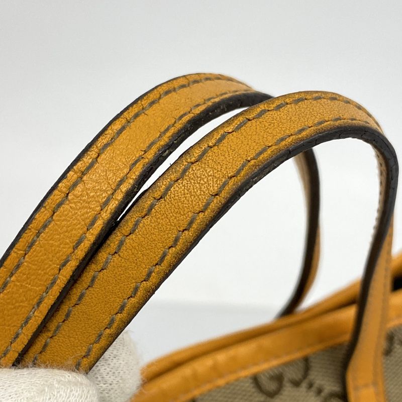 Gucci Handbag GG Canvas Brown Orange Silver