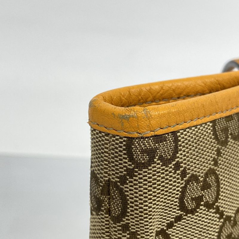 Gucci Handbag GG Canvas Brown Orange Silver