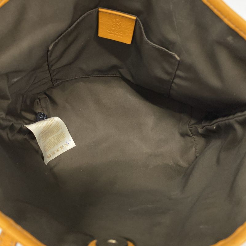Gucci Handbag GG Canvas Brown Orange Silver