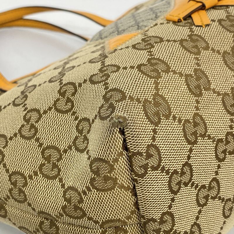 Gucci Handbag GG Canvas Brown Orange Silver