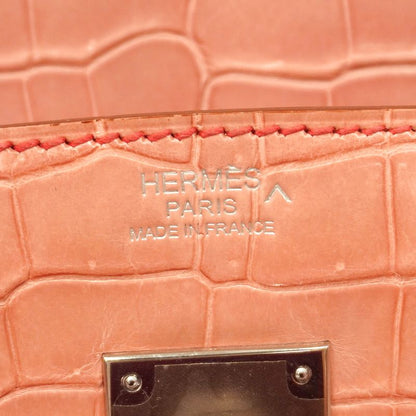 Hermes Handbag Birkin 30 Verso Porosas Fuchsia Pink Rose Shocking Silver